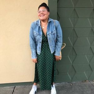 ban.do Green Polka Dot Maxi Dress